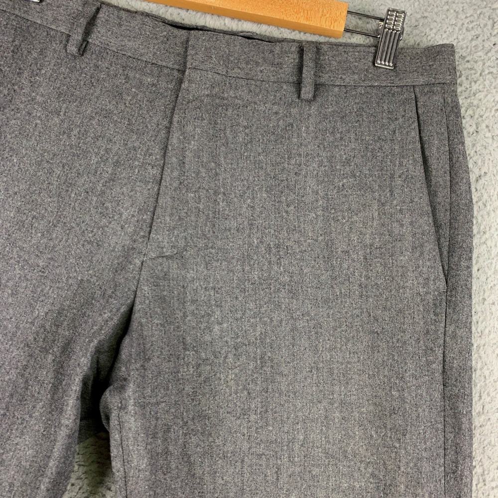 J.Crew Ludlow Slim Suit Pant Mens Size 33x32 Grey Heathered Italian Wool Flannel - Picture 3 of 13